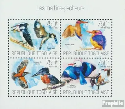 Produktbild von Briefmarken Togo 2013 Mi 5326-5329 Kleinbogen (kompl. Ausgabe) postfrisch Eisvögel