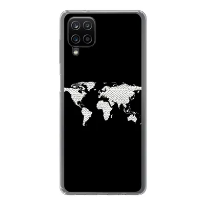 Produktbild von MuchoWow® Handyhülle Schutzhülle Hülle für Samsung Galaxy A12 Weltkarte - Muster - Schwarz Silikon Softcase Handy Hülle - Bild
