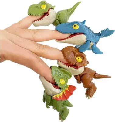 Immagine prodotto di 4pcs Neuheit Hand Dinosaurierspielzeug beweglicher Joint Exquisite Textur Realistische Form Finger beißen nach Kindern