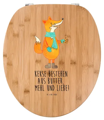 Produktbild von Mr. & Mrs. Panda Toilettendeckel Fuchs Keks - Transparent - Geschenk, klo deckel, Winter, Weihnachtlich, WC Sitz, Klodeckel, Klo-Deckel, Weihnachten, Klobrille, Plätzchen