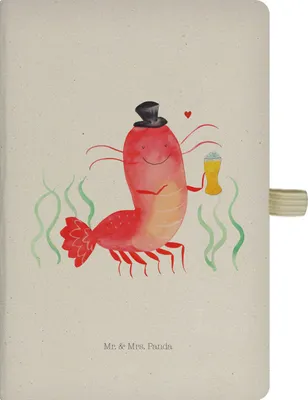 Produktbild von Mr. & Mrs. Panda Tagebuch Hummer Weizen - Transparent - Geschenk, a5 buch, Wirtschaft, Meer, Kochen, Schreibheft, Skizzenbuch, Adressbuch, Gasthaus, Kladde, Bier, Kneipe