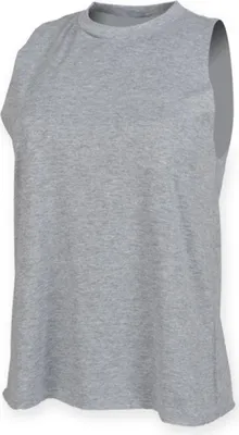 Produktbild von SF Women SK232 | Ladies High Neck Vest Damen T-Shirt - Farbe: Heather Grey - Größe: S