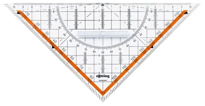 Produktbild von Großes Geometrie Dreieck mit Griff, Kunststoff, 23 cm, transparent
