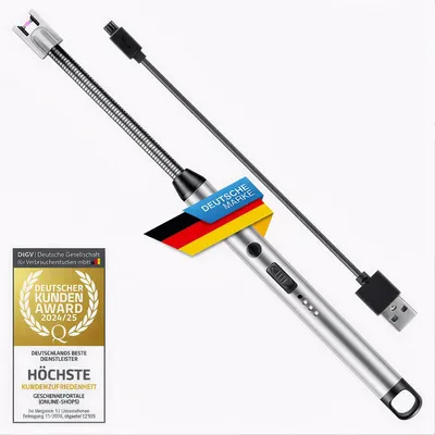 Imagen del producto de Encendedor eléctrico. Encendedor recargable mediante USB; llama eléctrica, cuello flexible de 360°, resistente al viento y seguro; ideal para encender velas