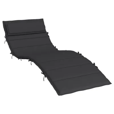 Image de vidaXL Coussin pour chaise longue Noir 180x60x4 cm Tissu Oxford