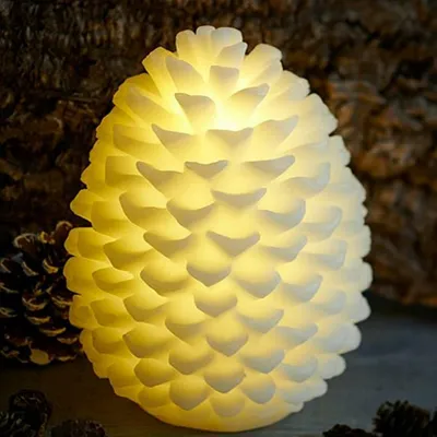 Obrázek produktu pro LED svíčka, vosková, šiška, 14 x 18,5 cm, bílá