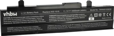 Produktbild von vhbw Akku Ersatz für Asus A32-1015, PL32-1015, AL31-1015, A31-1015 für Notebook (4400 mAh, 11,1 V, Li-Ion)