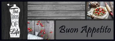 Produktbild von MD Entree Cook&Wash | Eingangsmatte - Teppichmatte - Küchenteppich, Größe:50x150 cm, Motiv:buon appetito grey