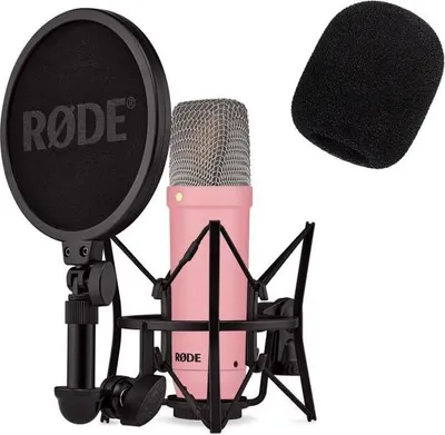 Produktbild von Rode NT1 Signature Pink Mikrofon mit Popschutz