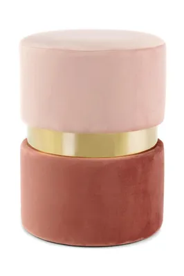 Produktbild von QIYANO Pouf Chloe Rosa - Sitzpouf, Metall, Wohnzimmer, Schminktisch, Hocker