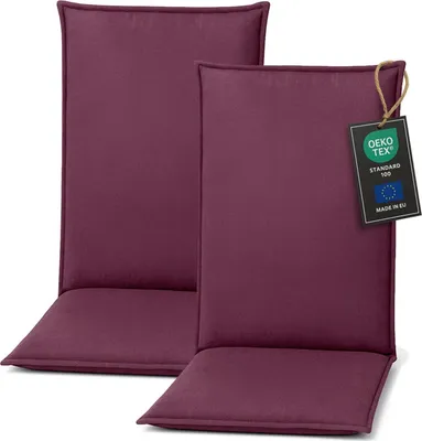 Produktbild von Pillows24 Sitzkissen Stuhl Outdoor - 120x50x8 cm / Pflaume – Kissen, Stuhlsitzkissen, Sitzpolster für Gartenmöbel, Gartenstuhl