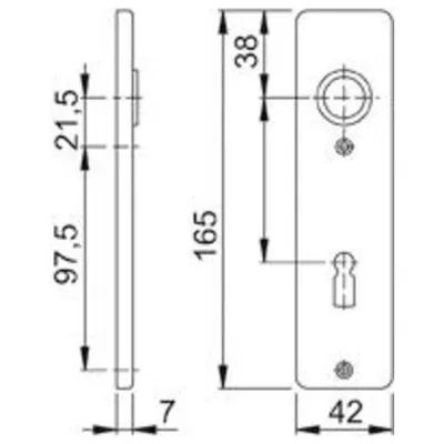 Produktbild von HOPPE ZT-Kurzschild 202KP/AP, PZ,E72 Aluminium, F1 eloxiert Paar 50 Stk