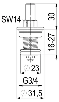 Image de Corps de vanne à clapet anti-retour DN20, 3/4", en laiton, avec joint EPDM