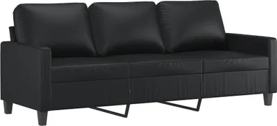 Produktbild von vidaXL 3-Sitzer-Sofa Schwarz 180 cm Kunstleder