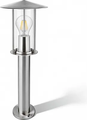Produktbild von Grafner Edelstahl Wegeleuchte mit E27 Fassung, Höhe: 50 cm, Wegleuchte Weglampe Gartenlampe Gartenleuchte Standlampe Außenstandleuchte Pollerleuchte