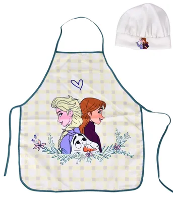 Produktbild von Disney Frozen Kinder Kochschürze + Kochmütze - Elsa & Anna Backschürze