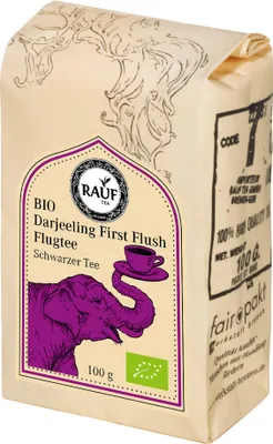 Produktbild von Rauf Tee Schwarzer Tee Darjeeling First Flush Flugtee Bio