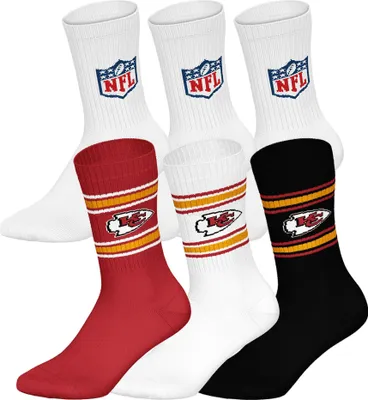 Produktbild von NFL Uni Socken, 6er Pack - NFL Teams, 6Pack Crew Socks, Football, Logo, Baumwollmischung Kansas City Chiefs/Weiß 39-42
