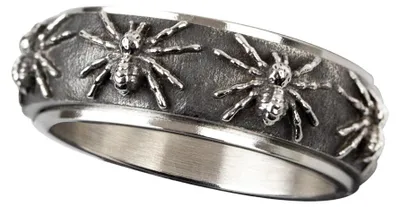 Produktbild von Drehring "Spinnen": Spinner Ring aus Edelstahl 56 (17.8 mm Ø)