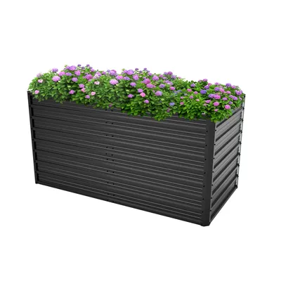 Produktbild von Metall Hochbeet Blumfeldt Gartenbeet aus verzinktem Stahl Wetterfestes Stahlblech-Hochbeet für Balkon & Garten 163x80x82cm Hochbeet Bausatz ohne Boden