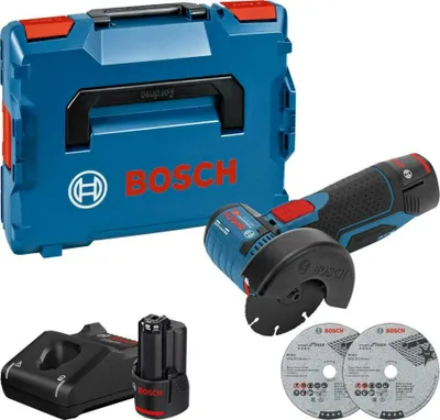 Image de Meuleuse d'angle 12V GWS 12V-76 + 2 batteries 3Ah + chargeur + L-BOXX - BOSCH - 06019F200B