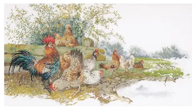 Kreuzstich-Set Kippen auf Aida-Stoff, 37x68 cm, 16 Count
