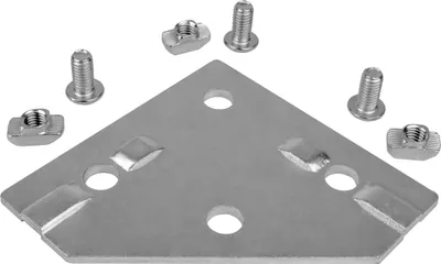 Produktbild von KLAK 45 - Knotenblech Nut 10 für 45-er Aluprofil inkl. Verschraubung - 1 Stück