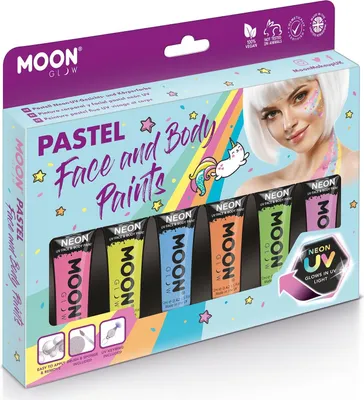 Produktbild von Haza Schminkset Pastell Neon - Face & Body Paint UV Make-up
