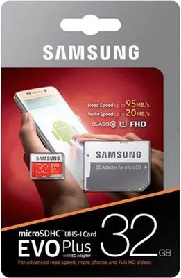 Immagine prodotto di Samsung EVO Plus micro SDHC 32GB UHS-I U1 con adattatore
