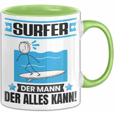 Produktbild von Surfer Tasse Geschenk für Surfer Der Mann Der Alles Kann Geschenkidee zum Geburtstag (Grün)