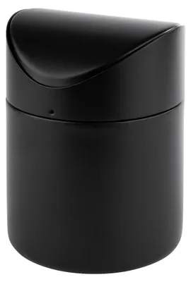 Produktbild von APS 40800 Tischrestebehälter SNAP, Edelstahl, abnehmbarer Schwingdeckel, Ø 12 cm, Höhe 17 cm, schwarz