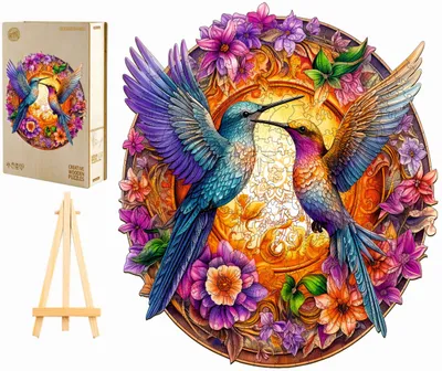 Produktbild von Pasjo24 Holzbuzzl Kolibri Mandala Groß 280 Teile