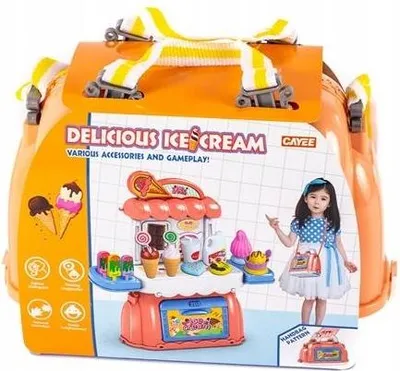 Produktbild von Eisdiele im Koffer Spielzeug Set Tragbarer Kaufladen Eisverkauf Kinder Rollenspiel