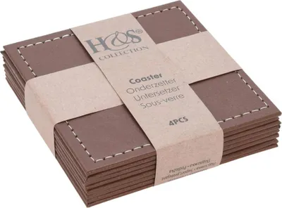 Produktbild von Untersetzer-Set Kunstleder 4-teilig 10x10cm