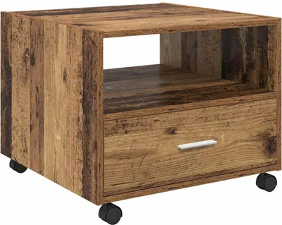 Zdjęcie produktu dla vidaXL Stolik kawowy z szufladami z drewna odzyskanego 55 x 55 x 45 cm materiał drewnopochodny