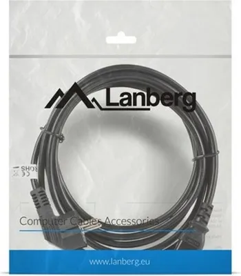 Image de Lanberg CA-C13C-11CC-0030-BK LANBERG CEE 7/7->IEC 320 C13 3M VDE SCHWARZES STROMKABEL