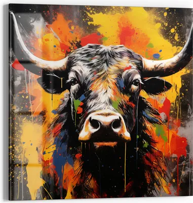 Produktbild von DEQOART Magnettafel Glas 50x50 cm 'Feuriges Wesen' beschreibbar Whiteboard Pinnwand Küche