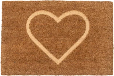 Produktbild von Nicola Spring Kokosfaser-Fußmatte – 60 x 40 cm – geprägtes Herz