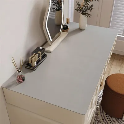 Obrázek produktu pro Podložka na psací stůl, rozměry 80 x 40 cm, omyvatelná, z umělé kůže, barva šedá