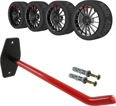 Zdjęcie produktu dla Hak wieszak ścienny 25,5cm koła opony felgi auto rower narzędzia garaż 40kg