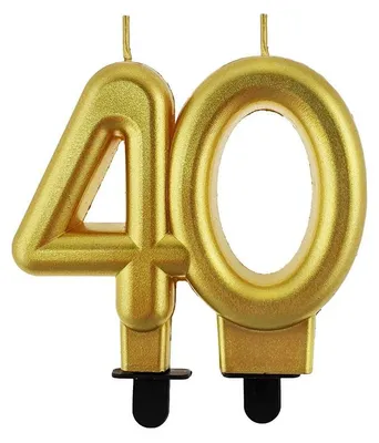Produktbild von 40. Geburtstag Kerze gold Zahl