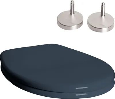 Produktbild von WC Sitz Toilettendeckel Klodeckel Toilettensitz aus Thermoplast und Edelstahl mit Softclose und Anti rutsch Noppen Toilettensitz in anthrazit Jet-Line