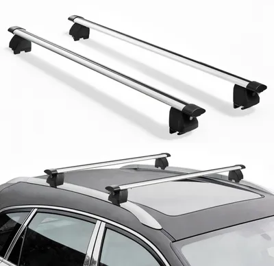 Produktbild von Dachgepäckträger Querträger - Universal Relingträger - 75 kg Tragkraft - Für bündige Dachreling 180–1035 mm - Abschließbar - Aluminium - Schwarz