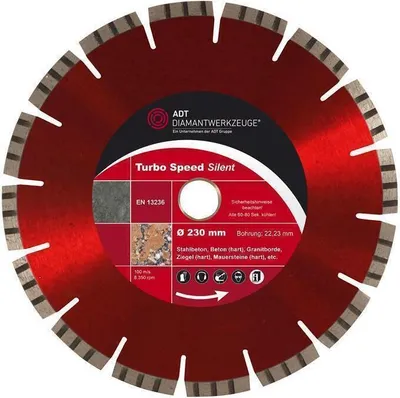 Produktbild von Diamanttrennscheibe Turbo Speed Silent Ø 350 mm / Segmenthöhe 10 mm / Bohrung 20,0 mm