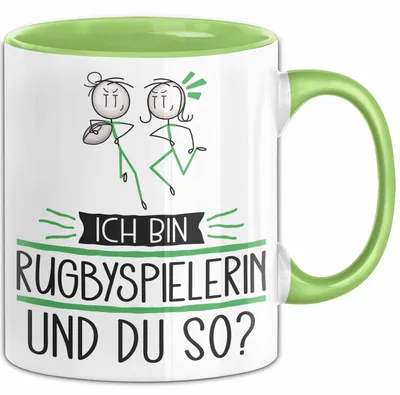 Produktbild von Rugbyspielerin Tasse Geschenk Ich Bin Rugbyspielerin Und Du So Geschenkidee Lustiger Spruch Becher (Grün)