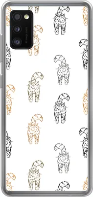 Produktbild von MuchoWow® Handyhülle Schutzhülle Hülle für Telefoonhoesje Samsung Galaxy A41 Muster - Kätzchen - Katze - Pastell - Mädchen - Kinder - Kind Silikon Softcase Handy Hülle - Mobiltelefon