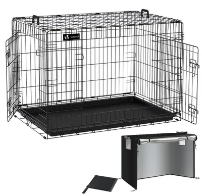 Obrázok produktu pre VOUNOT® Skladateľná prepravka pre psov, prepravka do auta s krytom a podložkou, 107 cm XL