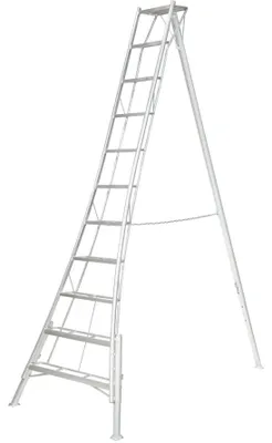 Produktbild von Niwaki Aluminium 3-Holm-Gartenleiter höhenverstellbar Silber 268x140x361 cm