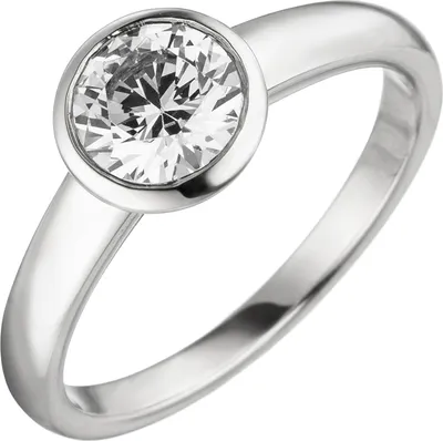 Produktbild von Gr. 58 Damen Ring 585 Gold Weißgold 1 Diamant Brillant 1,0 ct. Diamantring Solitär