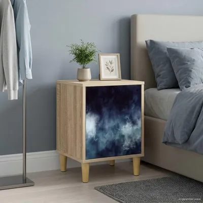 Image de vidaXL Table de chevet RAALTE, chêne Sonoma, 36 x 33 x 50 cm, panneau de particules